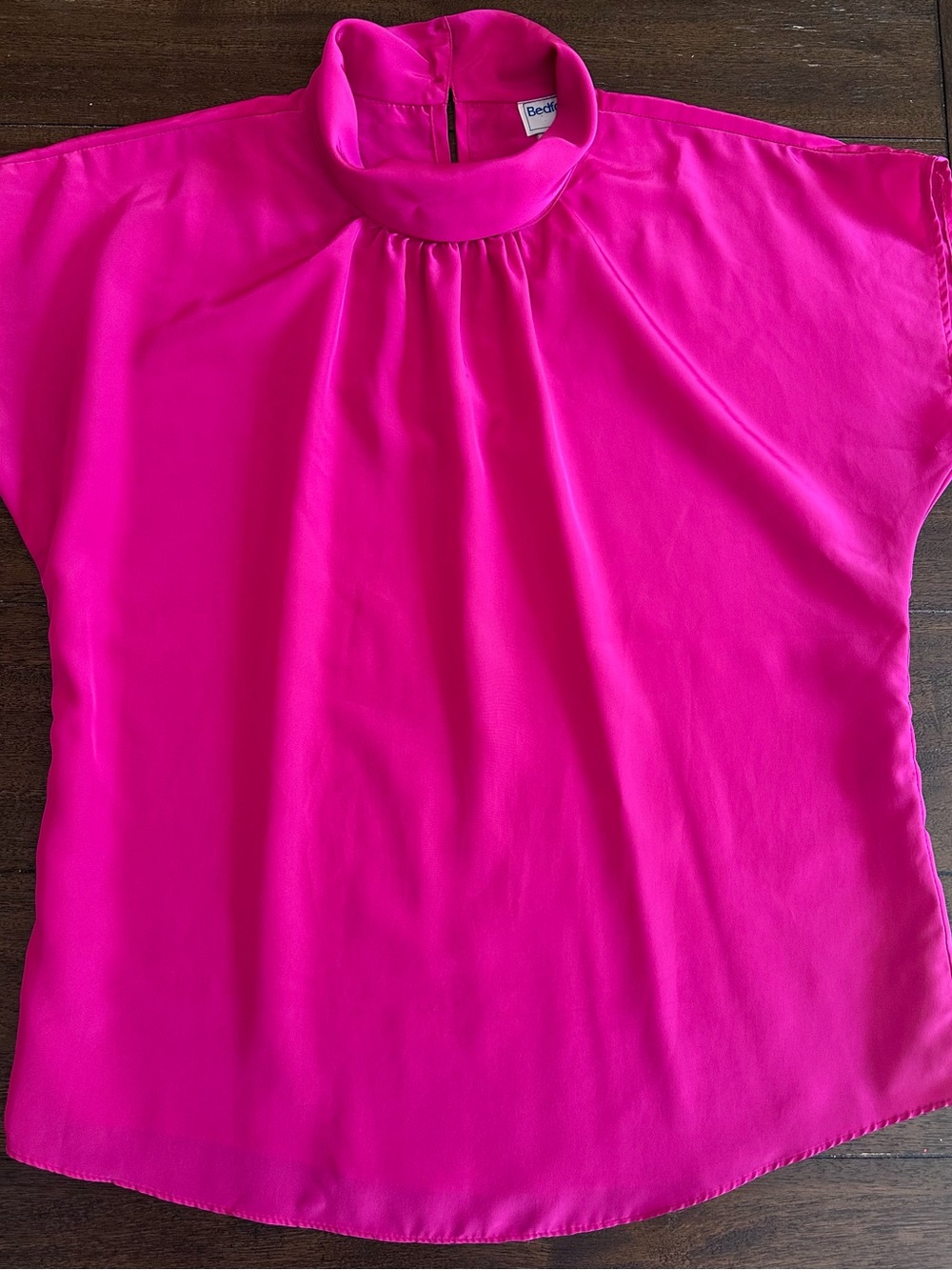 Vintage Bedford Fair Bright Pink Short Sleeve Blouse